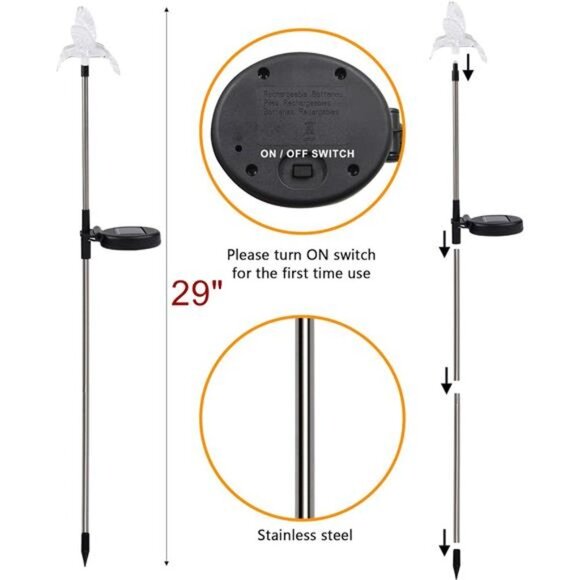 6 Pack Outdoor Solar Figurine Lights, Solar Powered Garden Stake Light - Picture 3 of 8